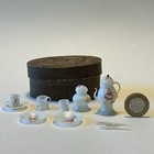 11 X Antique 19th C Dolls House Miniature Glass Dinner Ware In Original Box Rare