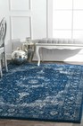Nuloom Traditional Oriental Distressed Area Rug In Dark Blue