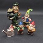 Gnome Figurine Lot Of 5  Vintage Figures Young Gnome