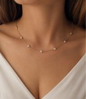 Engagement Sale Round Natural Diamond By The Yard Necklace 14k Solid Yellow Gold