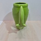 Vintage Style Green Monster Mug Ceramic Creature Barware 6 5in
