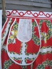    Kitchen Christmas Apron W  Pockets    True Vintage Unworn   1960s