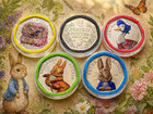 2016 Beatrix Potter 50p Complete Set X5 Royal Mint Colour Decal Capsule Gift