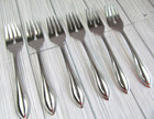 Oneida American Harmony Stainless 6 Piece Dinner Salad Forks Extra Flatware S5