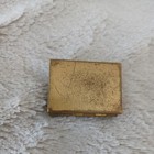 Vintage  Silver  Gold Tone Metal Square Hinged Trinket Pill Powder Box Case