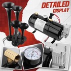 178db 4 Trumpet Horns Train Horns Kit For Super Loud Air Horn 150 Psi 12v Air   