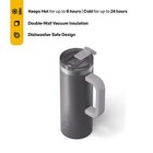 20 Oz Ceramic Lined Insulated Road Trip Travel Mug  Leak-resistant Lid  Graphite