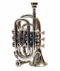 Silver Bb Pocket Trumpet With Case And Mouthpiece Band Approved Brs