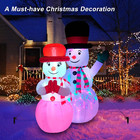 7ft Christmas Inflatable Snowman Couple Blow Up Built-in Rotating Led Lights