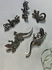 Five Salamander Gecko And Lizard Pin Collection Very Unique Vintage