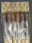 Lot Of 6 Vintage Mid Century Thailand Teak Wood   Solid Brass Chopsticks 8 Inch
