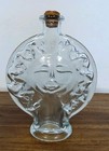 Vintage Clear Sun Face Glass Bottle  Celestial Mod Dep Bottle
