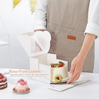 Eqoreiin 4pc 6  Cake Boxes W  Sticks   Boards For Cookies  Small Cakes