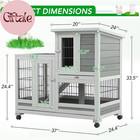 Rabbit Hutch Pet House For Small Animals 37 Inches Guinea Pig Cages With Run Bun