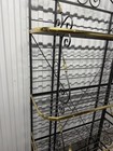 Vintage French Country Gray Wrought Iron   Brass 4 Tier Pastry Bakers Rack