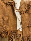 Vintage 60s Youth Fringe Western Leather Jacket Xsmall Girls Suede Sylvia