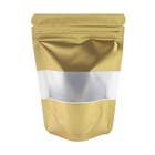Matte Gold Food Safe Packaging Bags  Smell Proof Stand Up Bags With Window