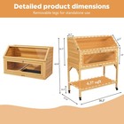 Wooden 2-tier Guinea Pig Hutch On Wheels  Chew-proof Small Animal Cage Natural