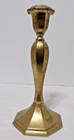 Vintage Pair Of Brass 8-1 2 Inch Tall Octagon Shape Candle Sticks - Marked India