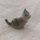 Retired Vintage Miniature Hagen Renaker White gray Cat Figurine