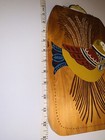 Vintage Folk Art Wood Serving Tray Hand Painted Bird Pheasant Decorative Handle