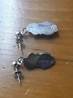 Vintage Turquoise Sterling Silver Earrings Native American Artisan Signed Floral