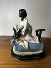 Vintage African American Figurine Woman Massaging Woman Black Americana