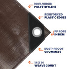 Super Heavy Duty Poly Tarp Brown 18 Mil Waterproof Tarpaulin Cover Finished Size