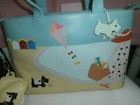 Radley Scottie Dog New Grab Classic Large Bag With Beachy Scene-lt Teal   Butter