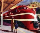 American Locomotive Edward Hopper 1944 Vintage Art Print Antique Painting
