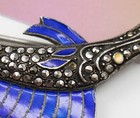 Missing Marcasite Enamel Swordfish Marlin Vintage Sterling Silver Pin 6 3g
