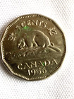 1956 Canadian 5 Cents Coin Nickel Queen Elizabeths 1st Portrait Free Shipping