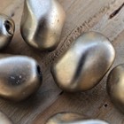 Vintage German Glass Beads - 14mm  Beautiful Satin Gold Bronze Finish