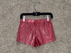 Girls Red Shimmer Gymnastics dance Shorts Size 6 7