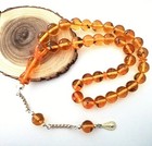 Tightening Amber Islamic Prayer 33 Beads  Tasbih  Misbaha  Rosary  Tasbeeh  12mm