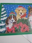 Dogs Christmas Greeting Card Snow Wreath 
