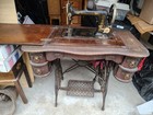 Antique Minnesota Model A Treadle Sewing Machine W cabinet 