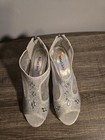 Mila Lady Women s Silver Crystal Open Toe Shoes Size 8