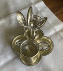 Antique Sheffield Silver Plated Honeymoon Egg Cruet Set  T  te-  -t  te  Serv For 2