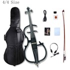 4 String Electric Cello 4 4 Cello Kit Ebony Parts Case Bow Nice Tone Black Nice