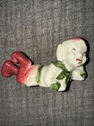 Vintage Retro 60s Pixie Elf Porcelain Figurine Japan Napco  Rare Pink And Green
