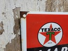 Vintage Texaco Porcelain Sign Gas Pump Plate Gasoline Motor Oil Fuel Company