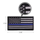 3  Thin Blue Line Support Usa American Flag Glued Back Iron On Patch