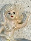 Vintage Mermaid On Dolphin Or Porpoise W rhinestone Eye - Cute   Lefton 