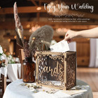 Wedding Card Box For Reception  Wooden Gift Box Card Holder With Acrylic Window 