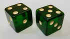 Vintage 1-1 2  Bakelite Catalin Oversized Dice Pair - Translucent Green