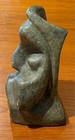 Large Heavy Vintage Inuit Eskimo Native Soapstone Stylized Carving Of A Head
