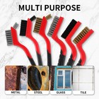 Wire Brush Set 6pcs Nylon brass stainless Steel Bristles With Curved Handle Grip