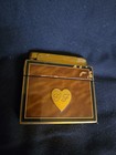 Vtg Marathon Ladylite Cigarette Case Holder Lighter box 3    Tortoise Enamel Heart