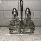 Vintage Oil And Vinegar Cruet Bottle Rack Set For Cooking Toppings For Sandwich